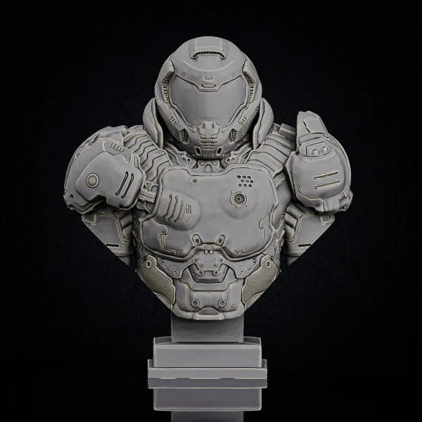 Doomguy, 3D printable bust