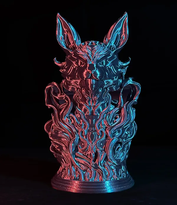 Kitsune Fox bust, 3D printable bust
