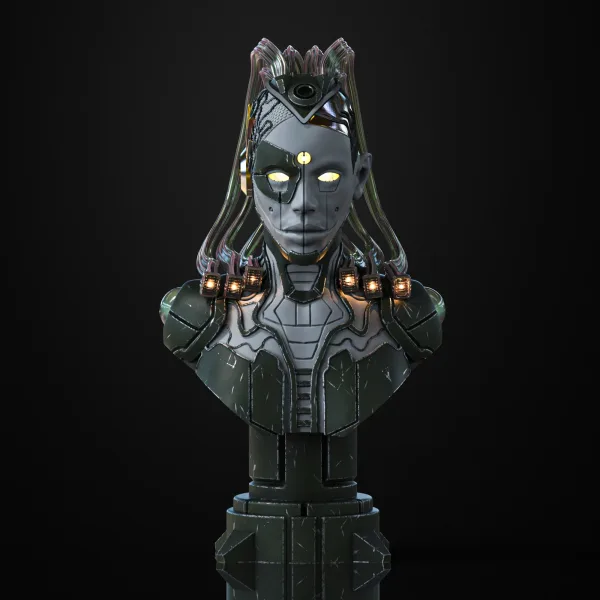 Cyber Medusa, 3D printable bust
