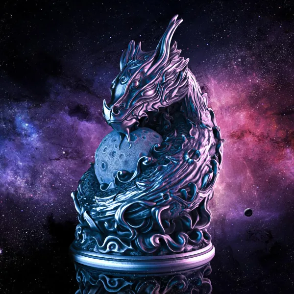 Moon Dragon bust, 3D printable bust