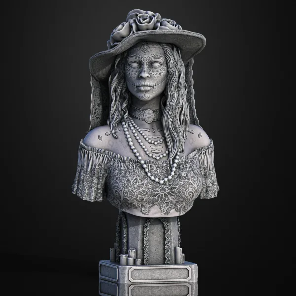 La Catrina, 3D printable bust