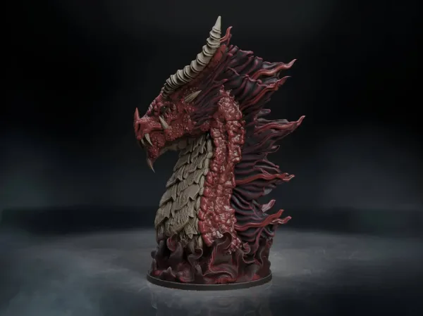 Elder Red Dragon Bust, 3D printable bust