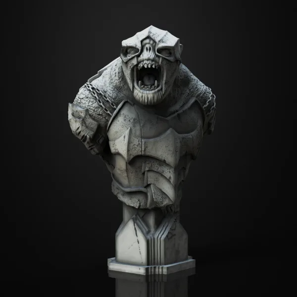 Battle Troll, 3D printable bust