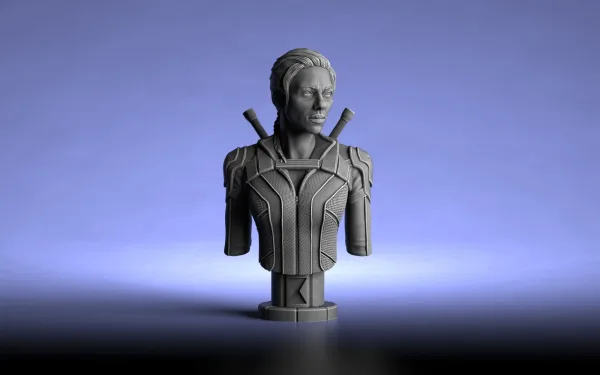 Black Widow Bust, 3D printable bust