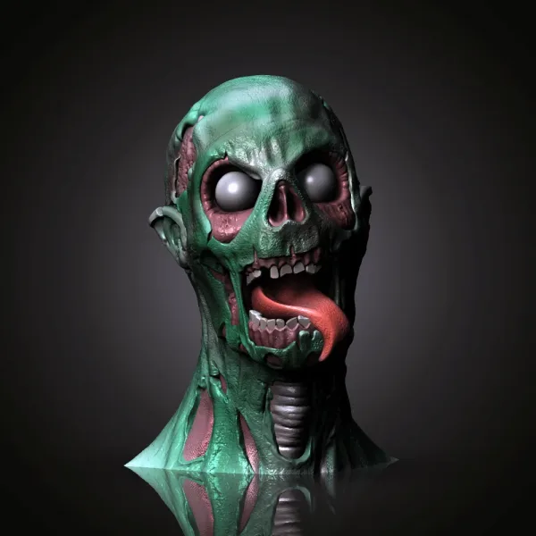 Ghoul Head, 3D printable bust