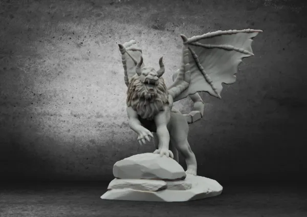 Manticore, 3D printable miniature