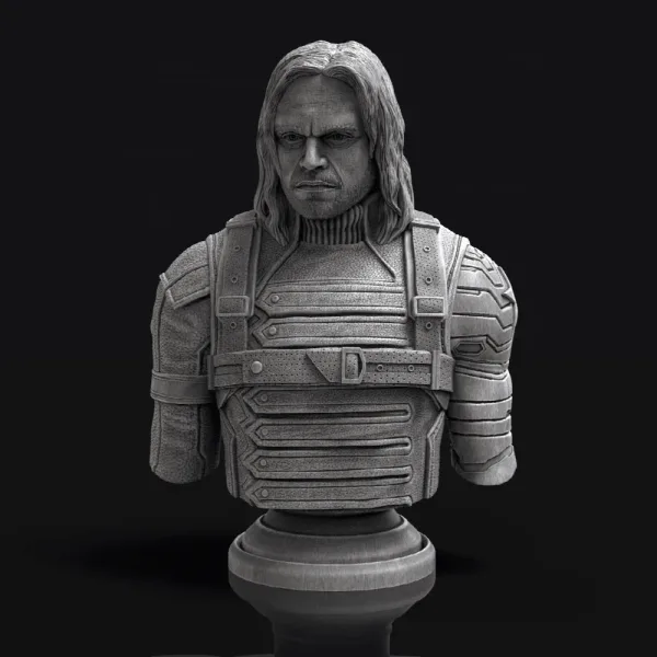 Winter Soldier (unmasked), 3D printable bust