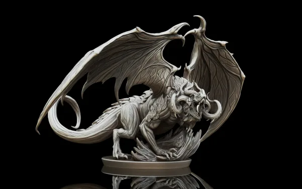 Bronze Dragon, 3D printable bust
