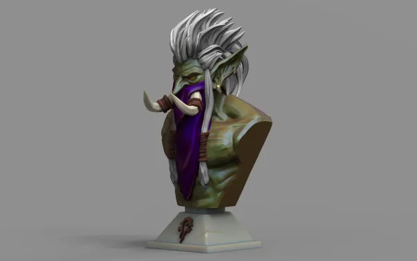Zul Jin Bust, 3D printable bust