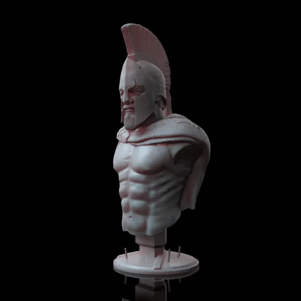 Battle Leonidas Bust, 3D printable bust