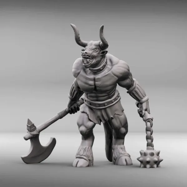 Minotaur Miniature, 3D printable miniature
