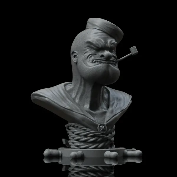 Popeye, 3D printable bust