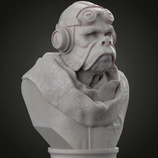 Kuiil Bust, 3D printable bust