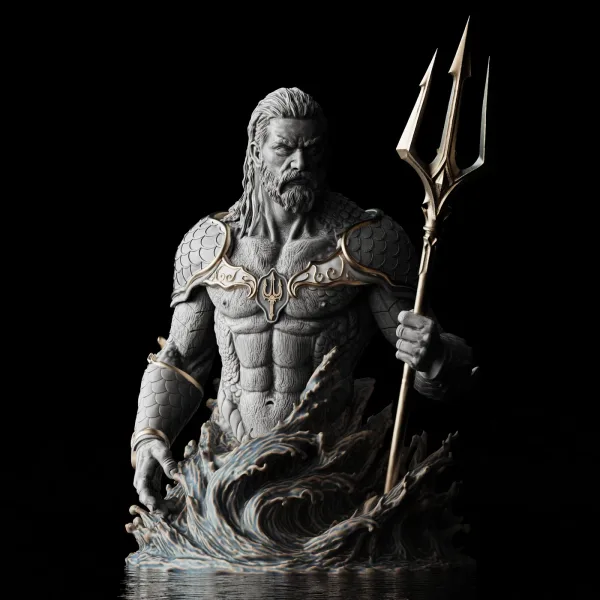 Poseidon, 3D printable bust