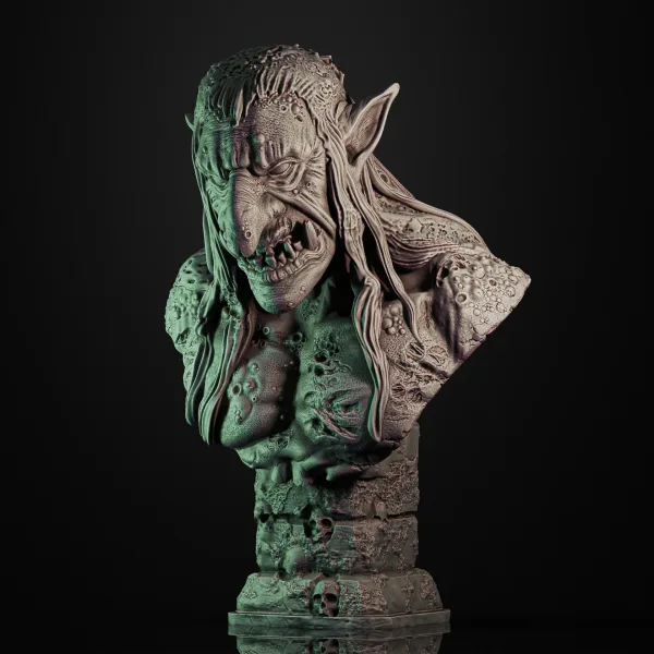Swamp Troll, 3D printable bust
